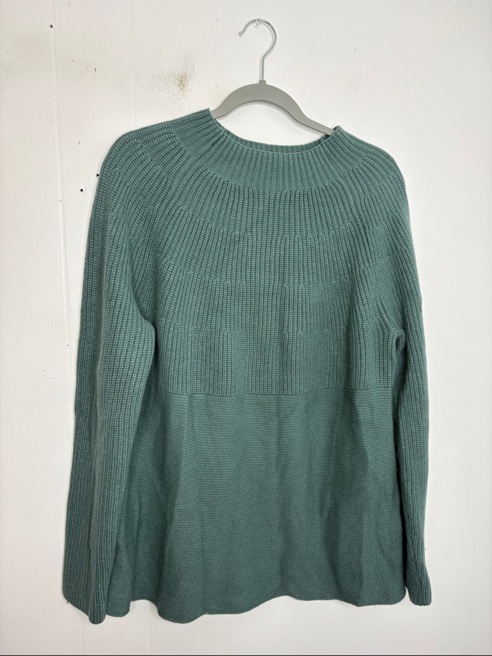 J Jill Sweater Womens Large Crewneck Knit Sage Solid comfy cozy capsule